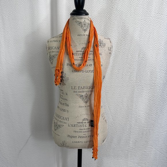 Scarf Bundle set of 3 Scarves Shades of Orange Brown Peach style variety - Picture 3 of 7